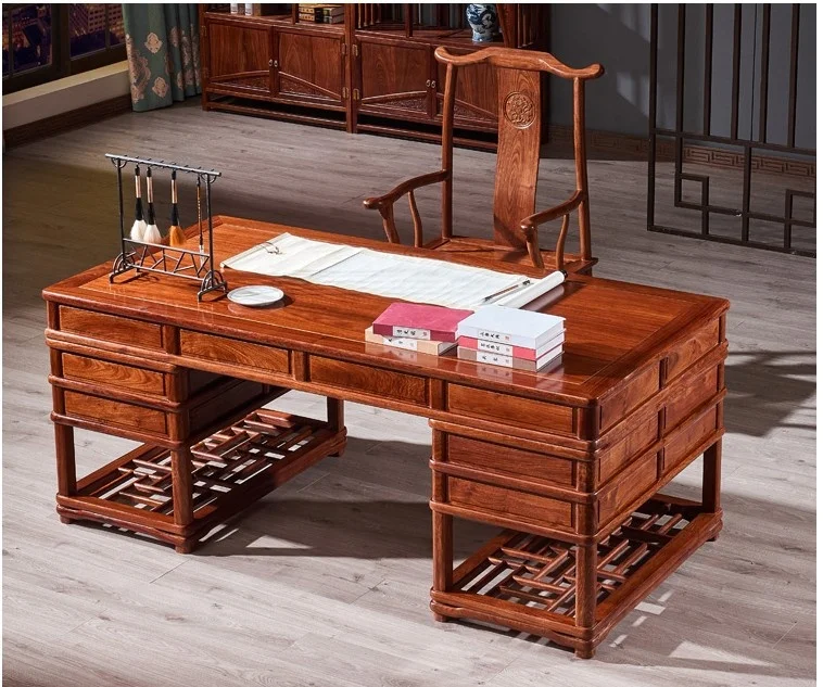 Rosewood luxury home office Environment friendly furniture manager director executive Clerk  desk