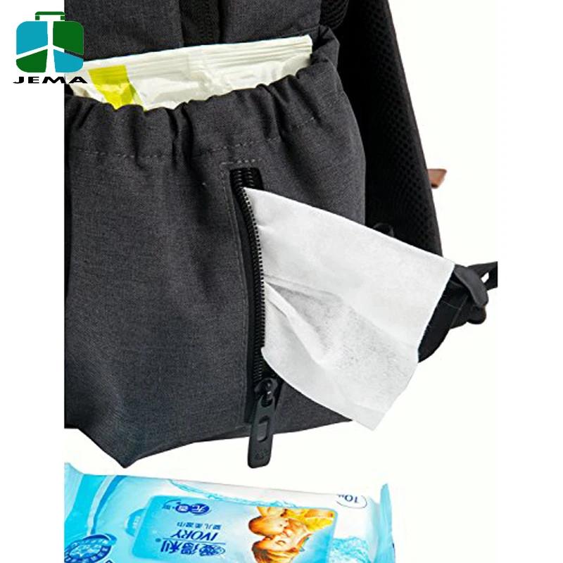 heather black Baby extra large diaper bags Backpack for dad or moms