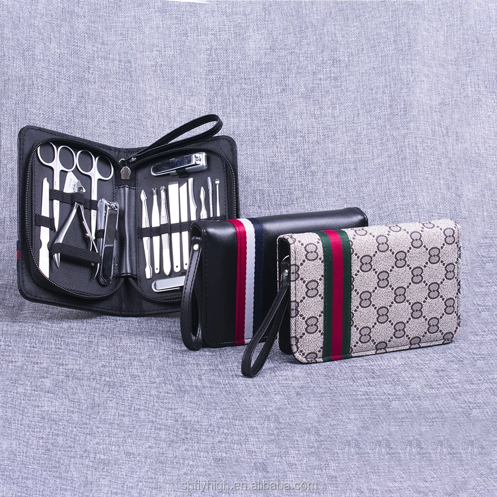 16 pcs manicure set manicure kit pedicure kit in PU bag for men