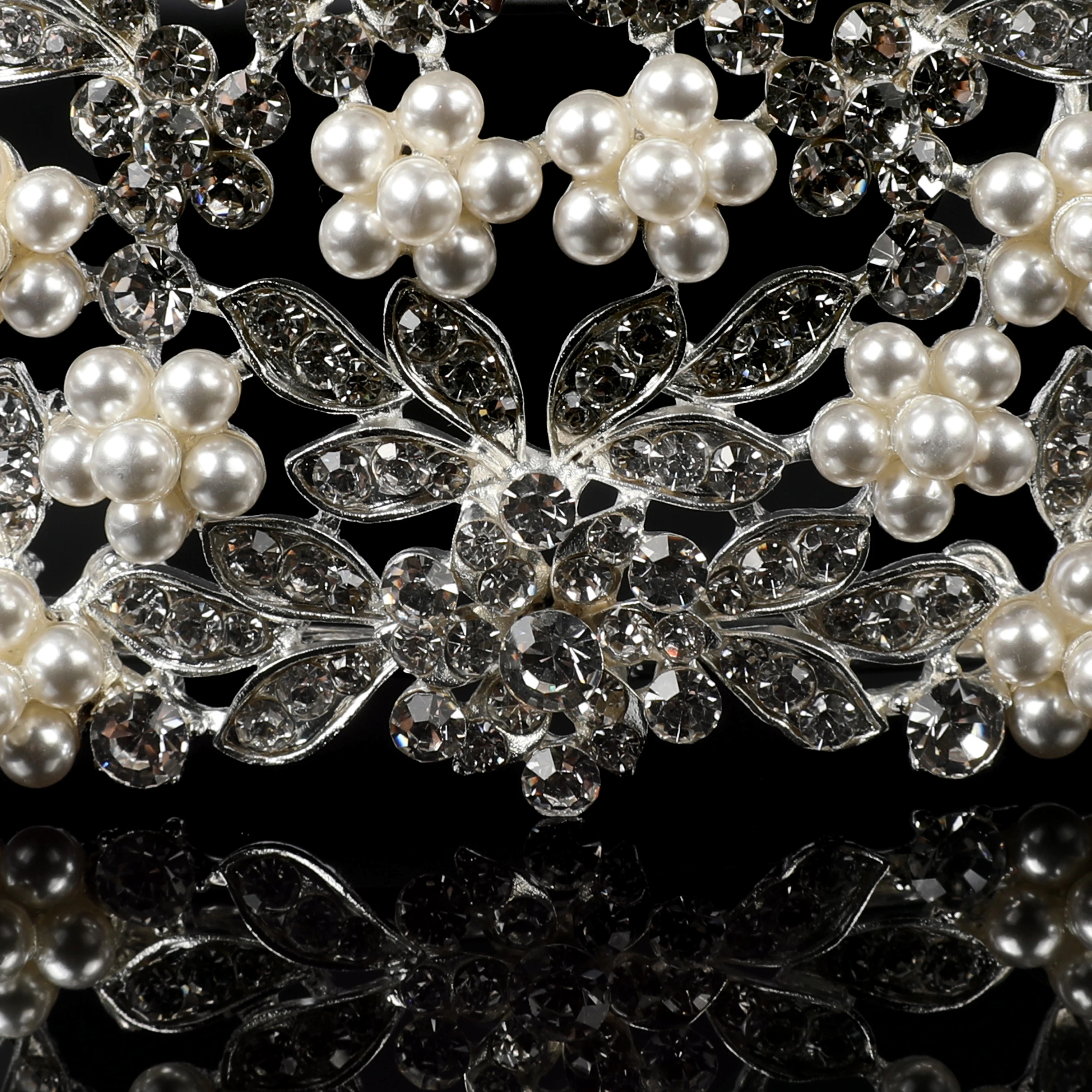 Silver rhinestone pageant handmade custom and crown headpiece bridal wedding crystal