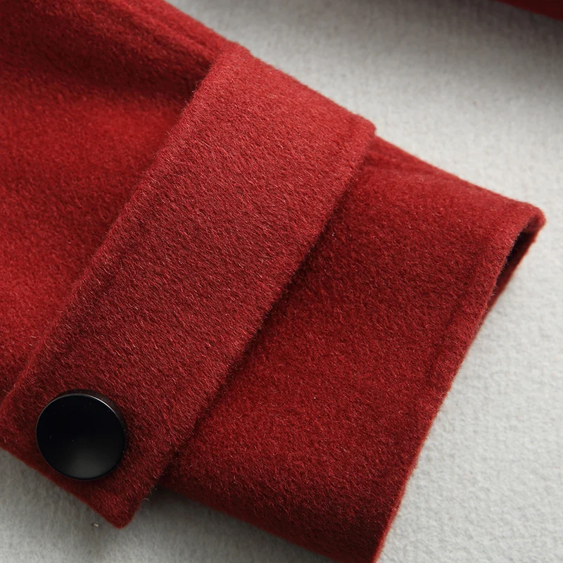 2021 Fashion Custom Made Wholesale Loose Long Wrap-Tie Belt Double Faced 100% Lamb Sheep Cashmere Wool Fur Coat for Women