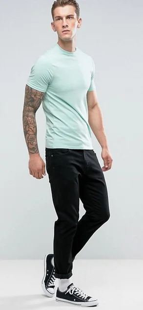 China T Shirt Importers No Name Basic T Shirt In Light Green