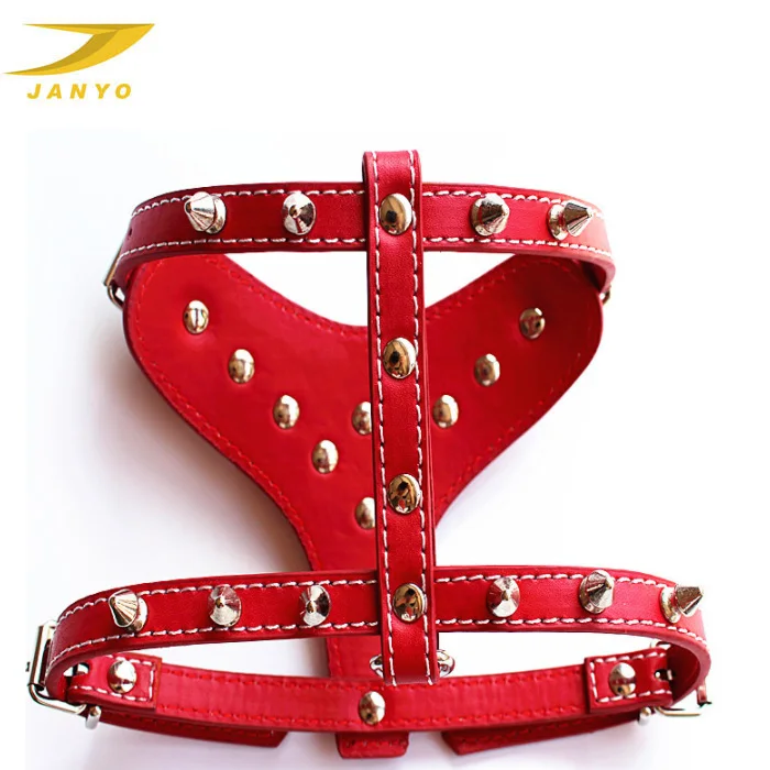 Studded & Spiked luxury wholesale adjustable leather dog harness vest