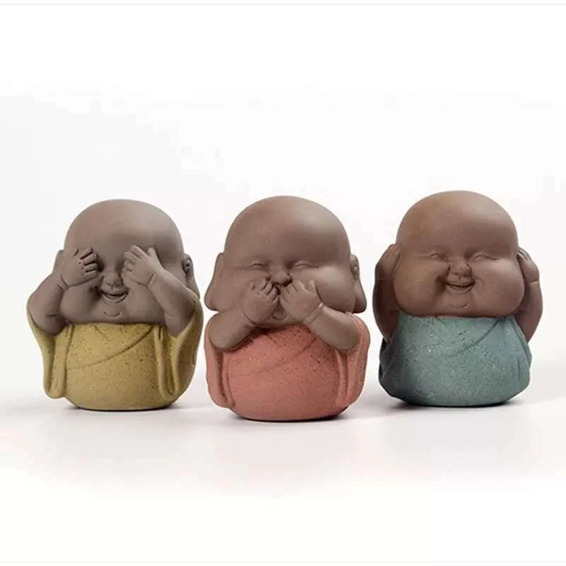 Hot sale handmade ceramic baby little buddha statue monk budda mold Porcelain
