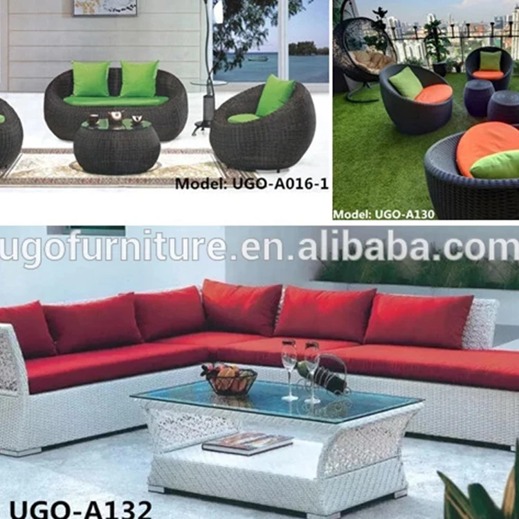 Chinese suppliers new arrival outdoor rattan sofa UGO wicker furniture Rattan Table and Chairs