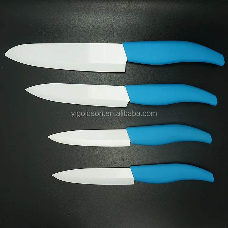 different types of ceramic knife with silicone handle