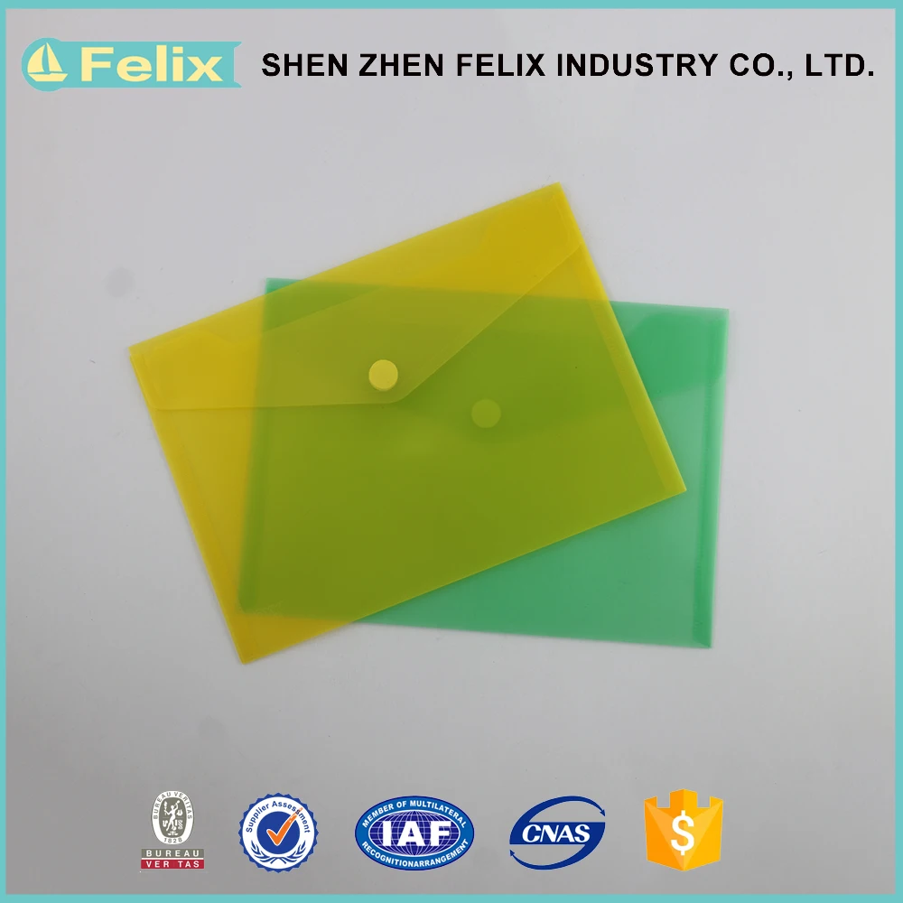 Wholesale PP Filing Products , Plastic Envelope File Folder