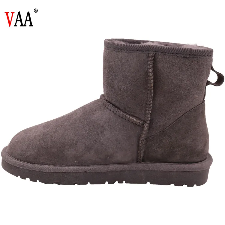 
5854 Double Face Ankle Length Australian Sheepskin Antiskid TPR Sole Winter Men Snow Boots Shoes Factory 