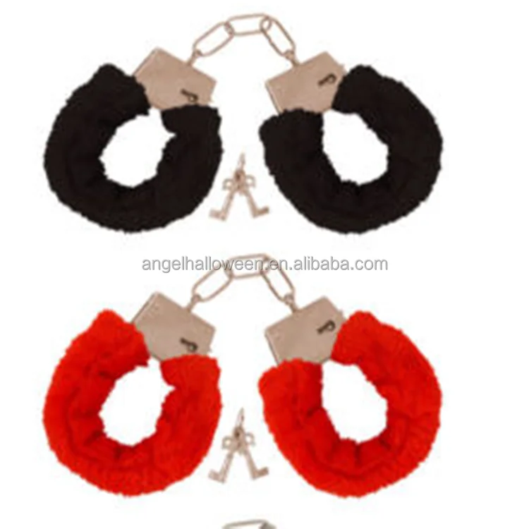 Металл Красный Черный Розовый Пушистый пушистый наручники нарядное платье сексуальная роль играть ночь игрушка BP2662