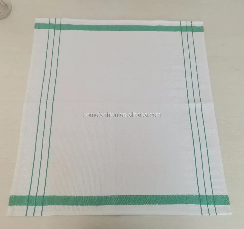 Высококачественная вафельная салфетка из 100% хлопка в красную/зеленую/синюю/оранжевую полоску стекла