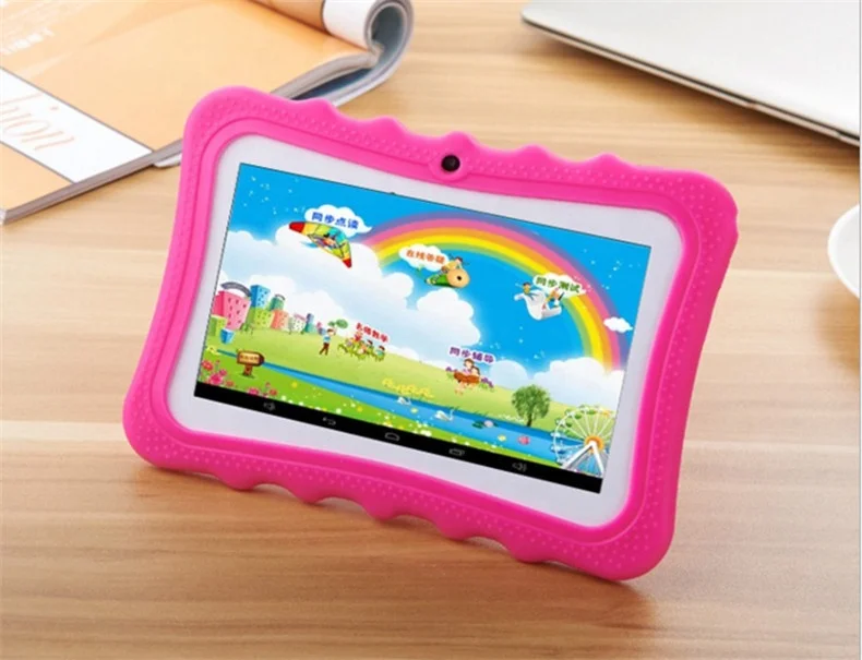 
tablet 7 inch 1024*600 ips children educational learning android kids tablet with silicon case stand 