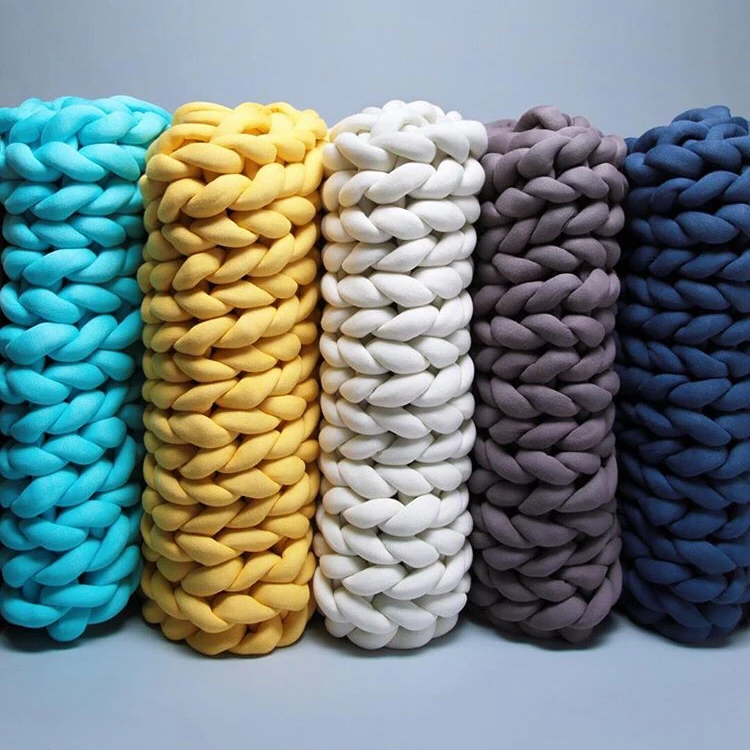 Lq Seamless Machine Yarn Colorful Ready Stock 100% Cotton Washable Hollow Fiber Filled Tube Braid Hand Knitting 100% Polyester