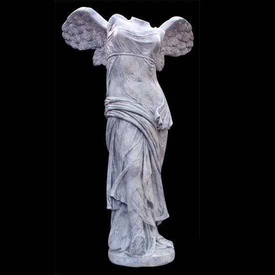Famous life size garden stone headless victory winged agenl statue