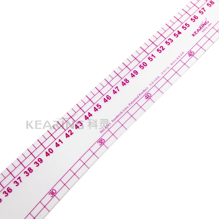 Kearing brand 61cm Flexible french curve ruler for designers, plastic tailor curve ruler #6261
