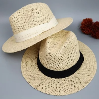 100% hand knitting beige summer paper panama hat
