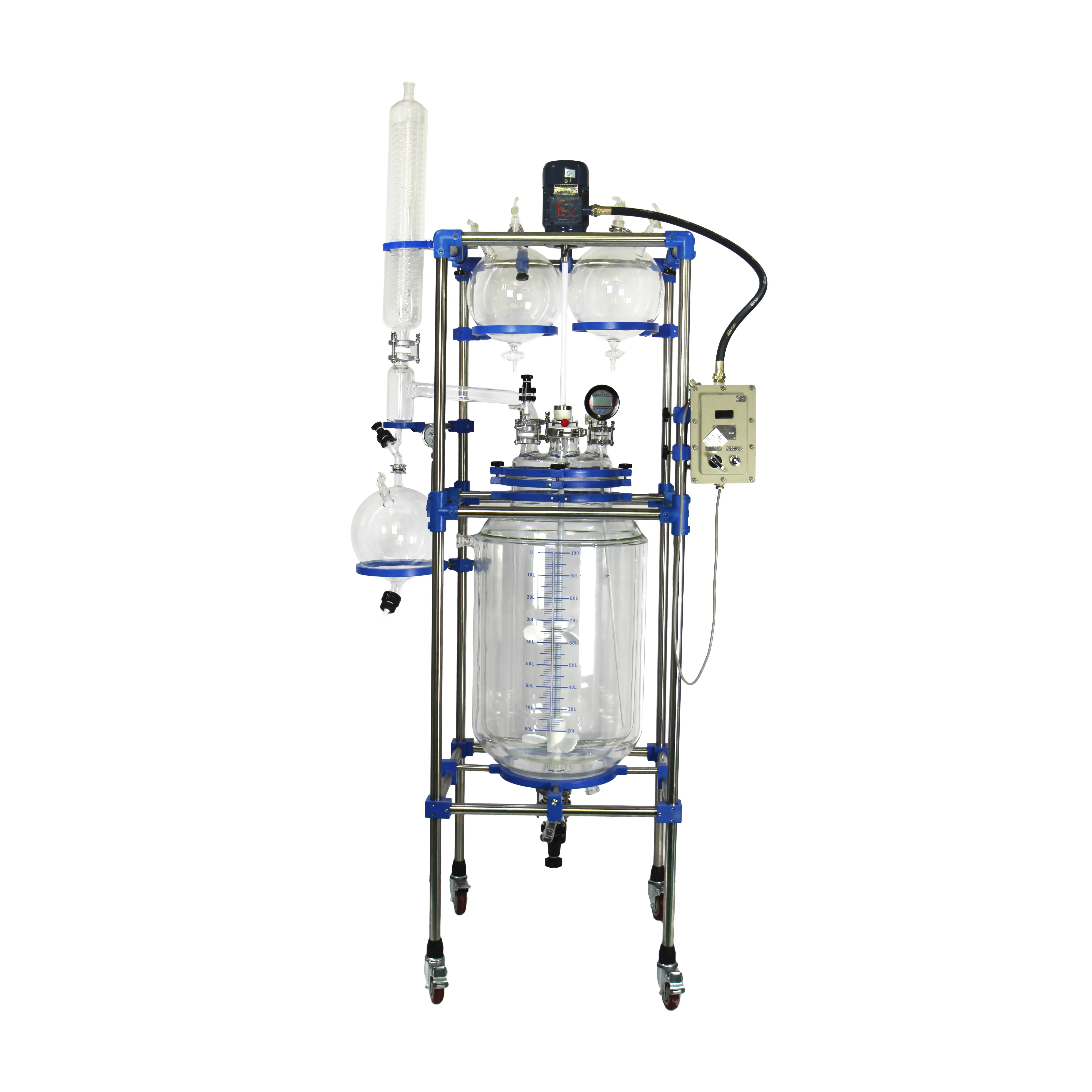 pilot plant customized jacketed glass reactor 10l ~ 200 liter
