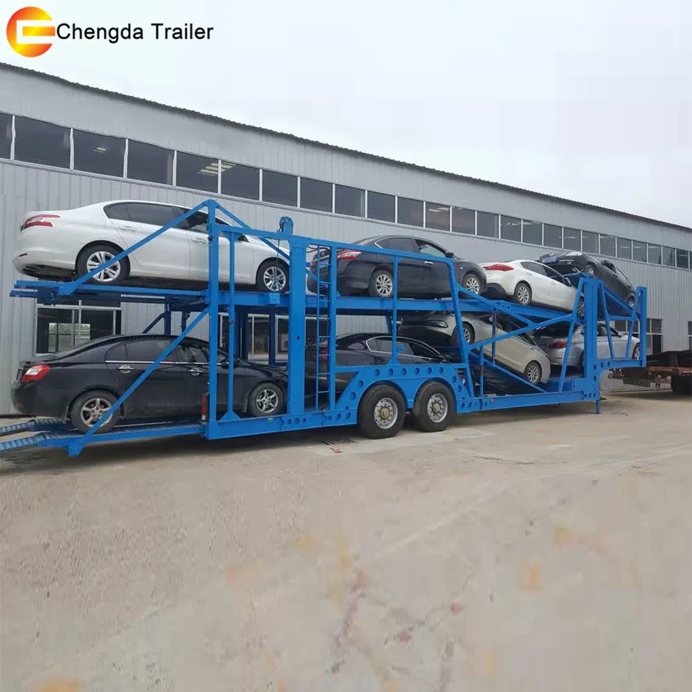 3 axle car carrier semi trailer for 15 units small car transportation