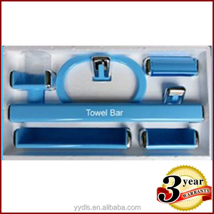 
sanitary wall-mounted bathroom accessory set Colorful Acrylic Bathroom Accessories 7PCS Plastic Bath Hardware Set 