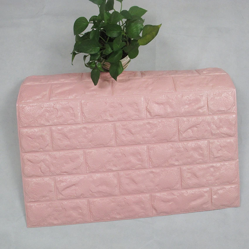 Pink White PE Wall Panels 3d Brick Wallpaper 3d Foam Wall Stickers for Home Decoration