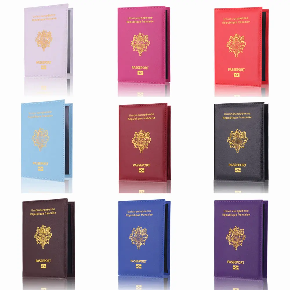 Wholesale  Cheap pu leather France passport cover case for women and men