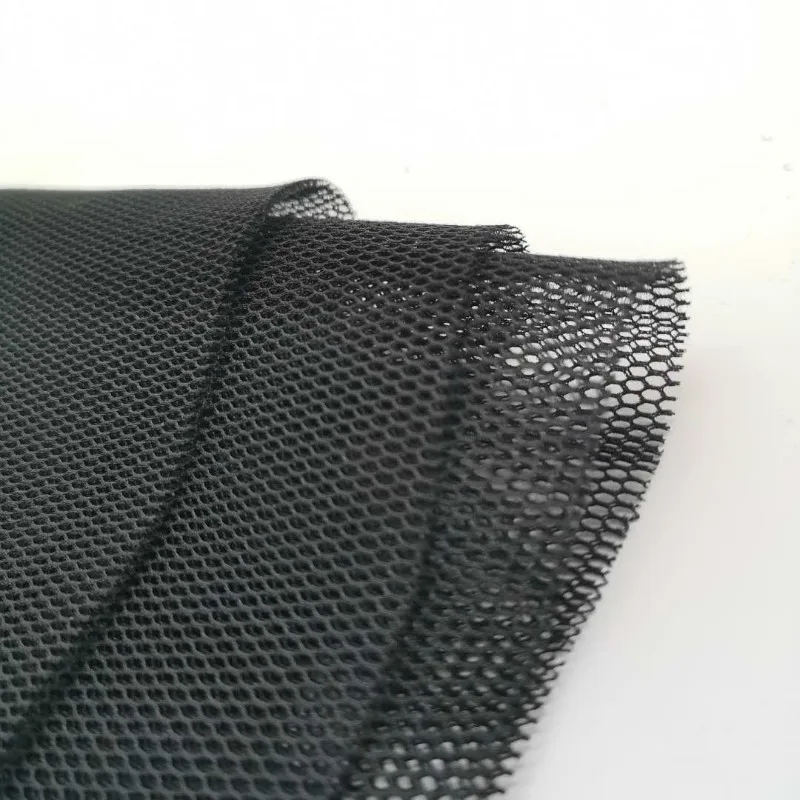 3d spacer mesh Top quality French design black color 3D leaf mesh lace embroidery fabric for dress car