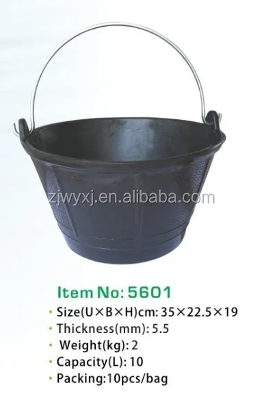18qt construction rubber bucket,strong rubber pail with lip,cubo de goma