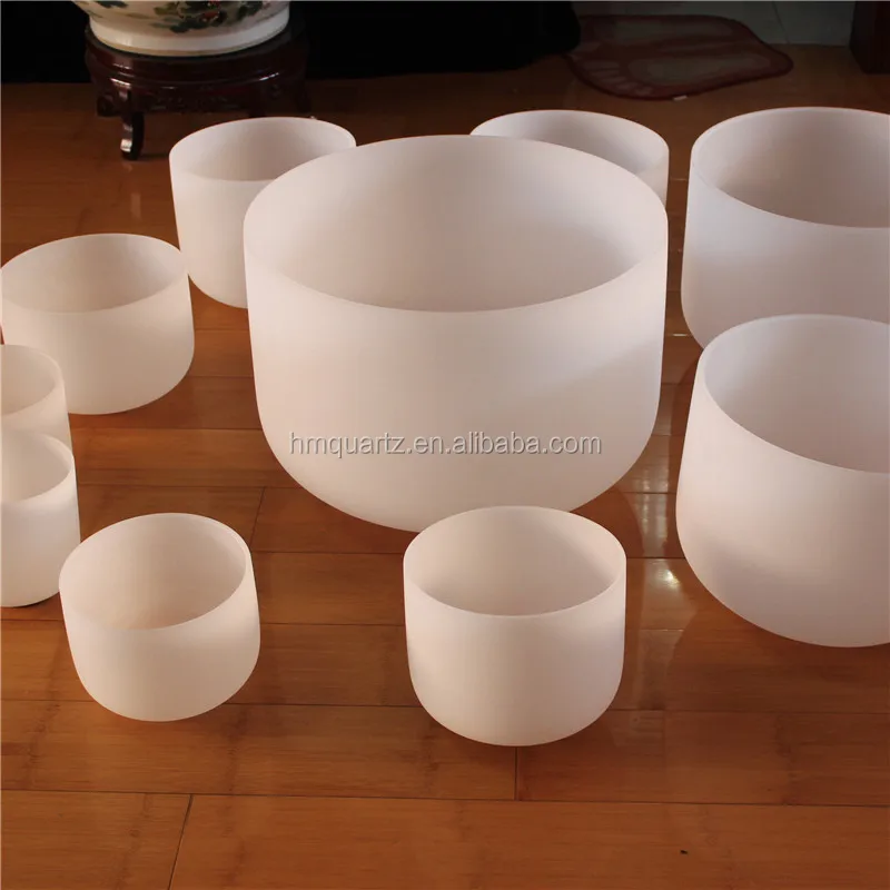 HM chakra white frosted quartz bowl crystal singing bowl for sound healing