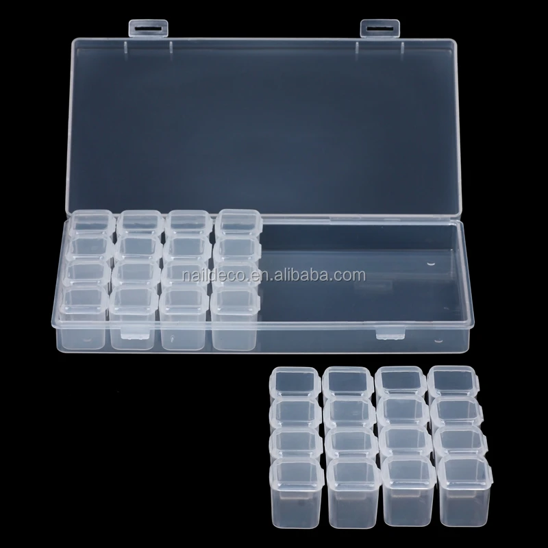 32Slots Empty Gems storage box acrylic case Nail art box