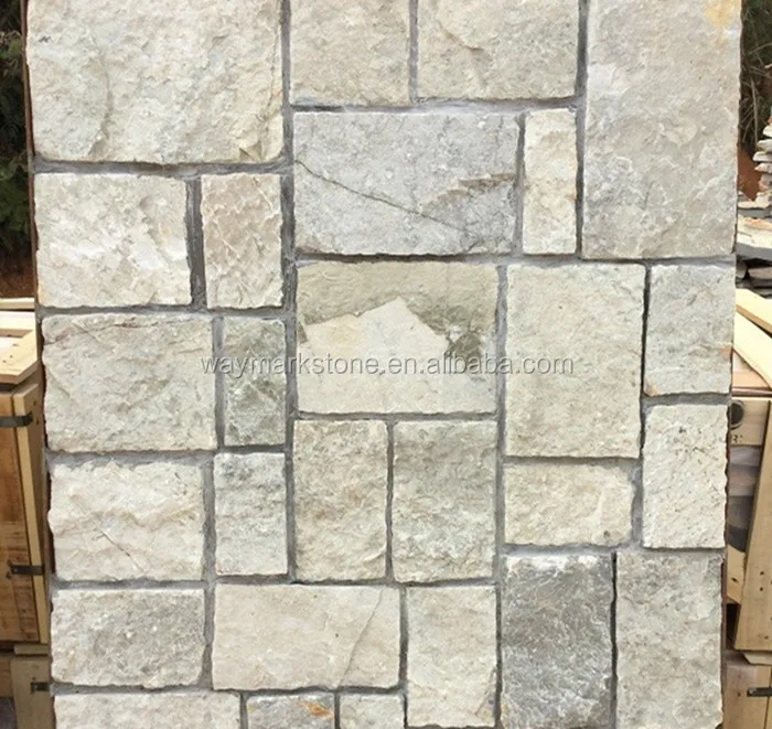 
Natural Gray Limestone Walling veneers Loose Stone Rectangular shape WRSV101 