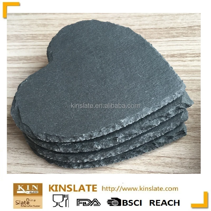 heart shaped handmade natural stone slate coasters and placemats