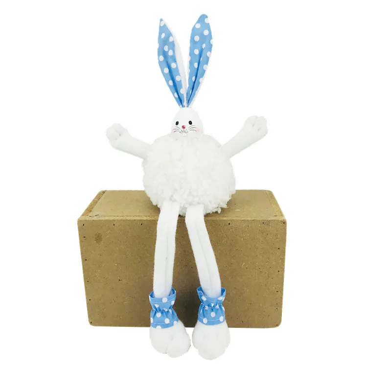 Handmade Holiday Spring Decoration Super Soft Velvet Lovely Pink Ear Bunny Plush Rabbit For Easter Home Decor