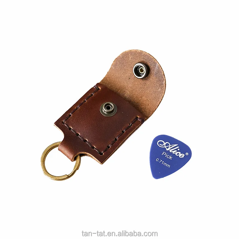 Cow Leather Guitar Pick Holder Case