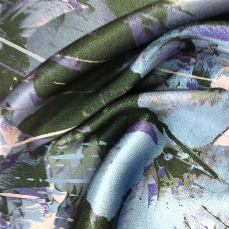 Высококачественная саржевая шелковая ткань с цифровым принтом на заказ
