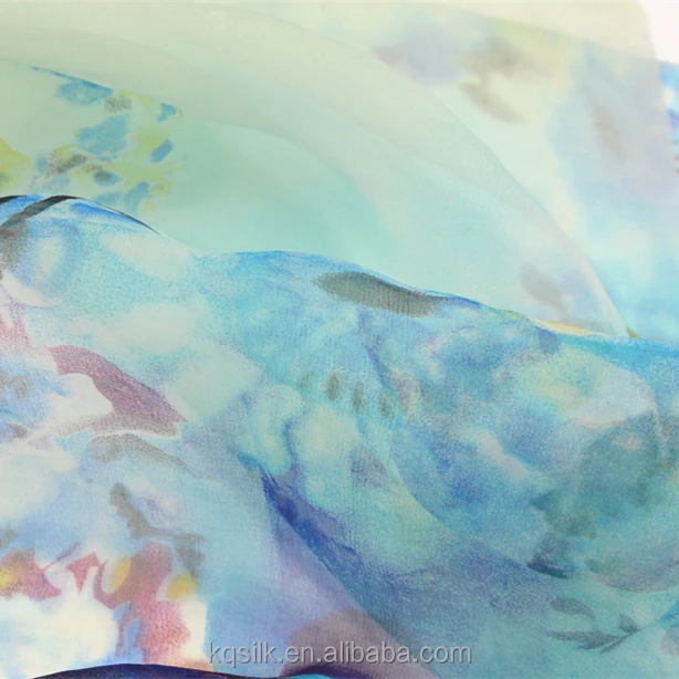 
Quality assured digital printed 100% silk organza fabric india/sky blue saree 