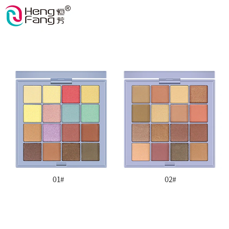 Wholesale Private Label Rich 16 Colors Cosmetic  Waterproof Custom Makeup Glitter Eyeshadow Palette