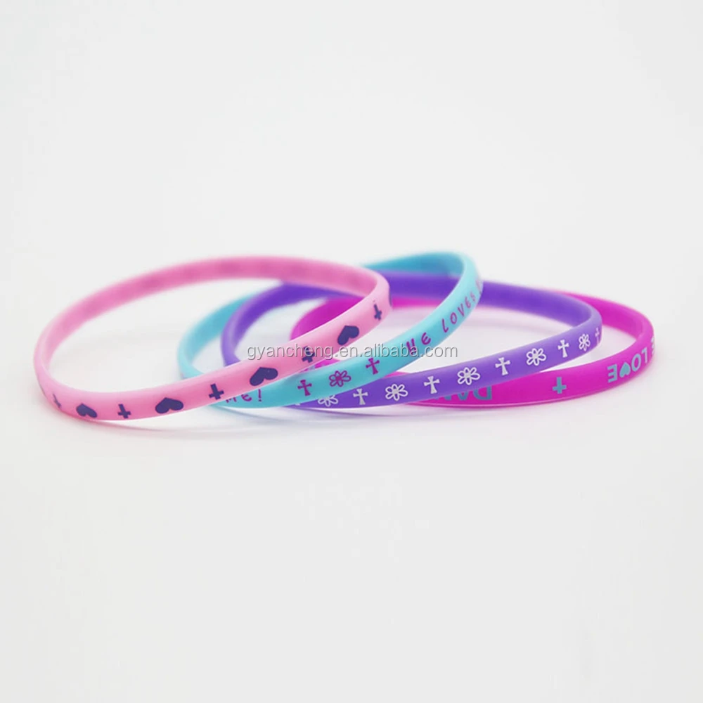 Печать логотипа Силиконовый Браслет Цвет Силиконовые Браслеты