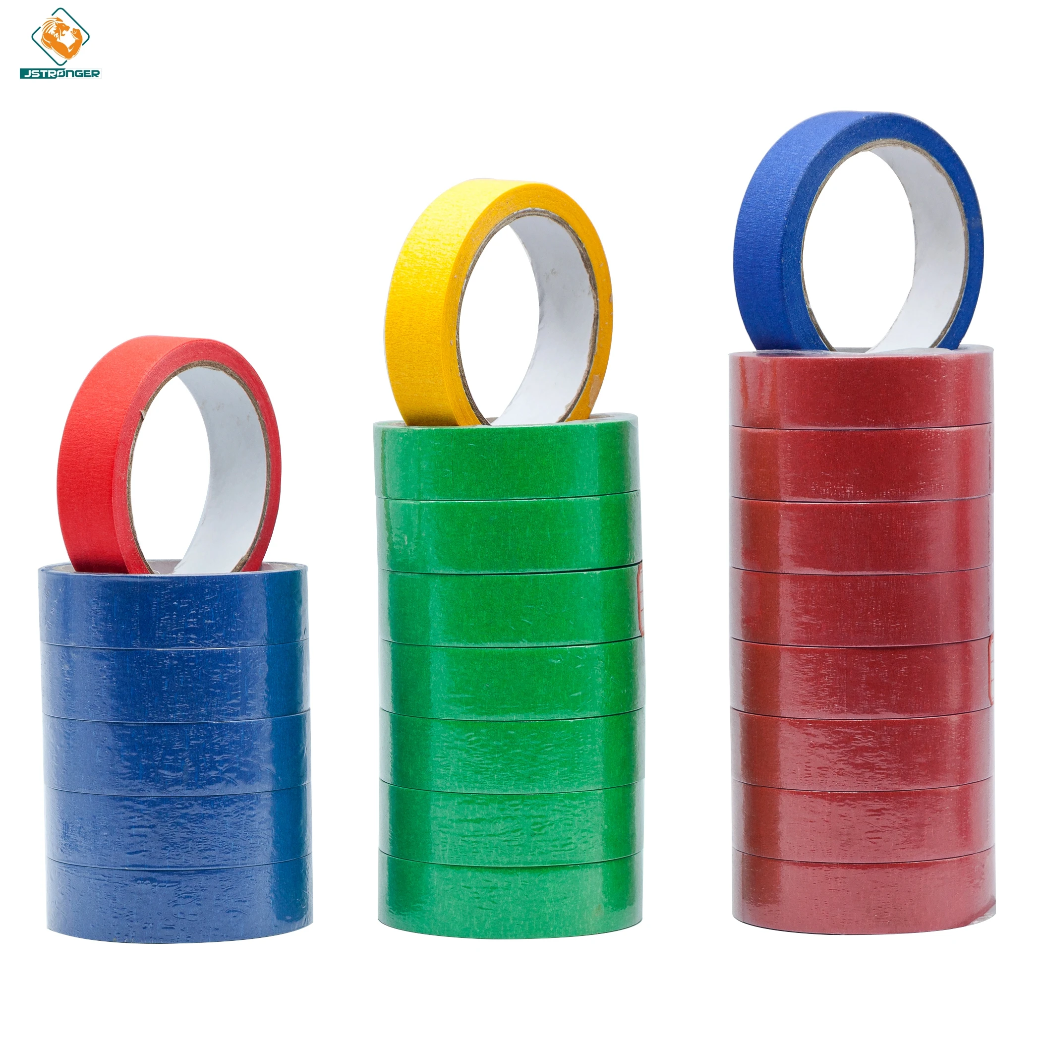 Factory Supply White Indoor Painting Self Adhesive General Purpose Usage Crepe Paper Colorful Decoration Masking Tape