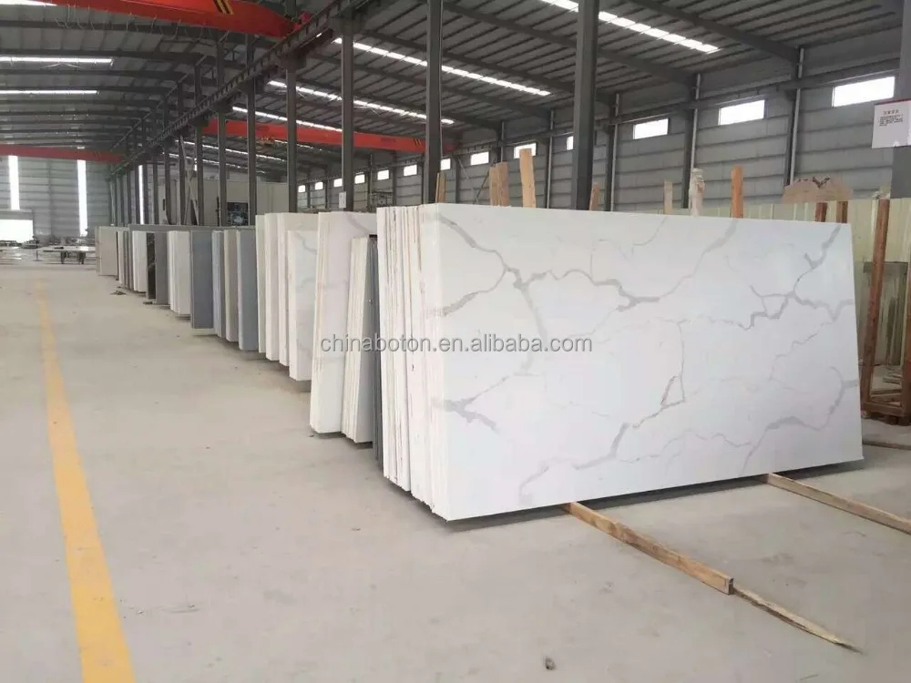 Italian White Calacatta Artificial Quartz Stone kitchen countertop