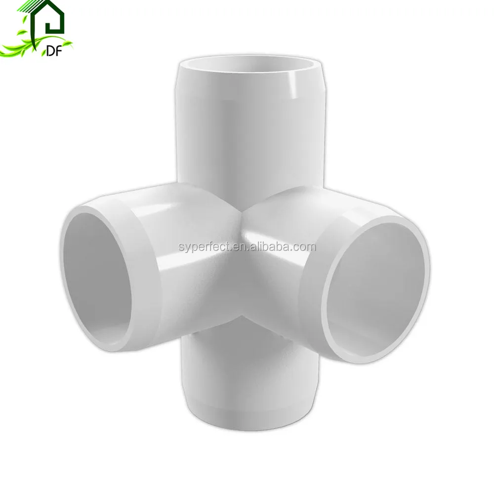 1-1/4 Sch40 1.660 Inch Plastic Injection PVC 4 Way Cross