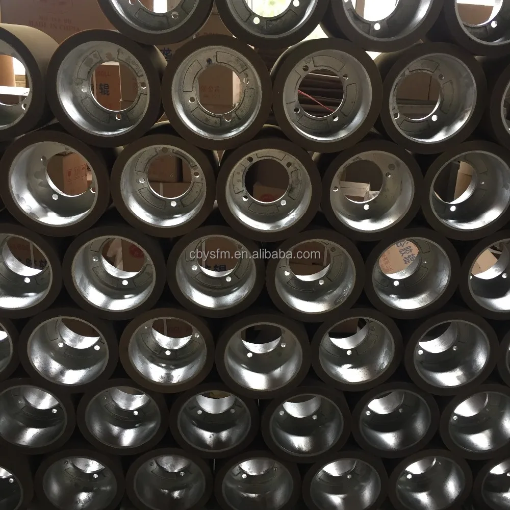 10-дюймовый коричневый подушка из бутадиен-стирольного каучука Риса Резиновый ролик на чугунного литья барабан