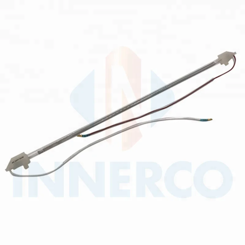 Refrigerator glass tube defrost heater