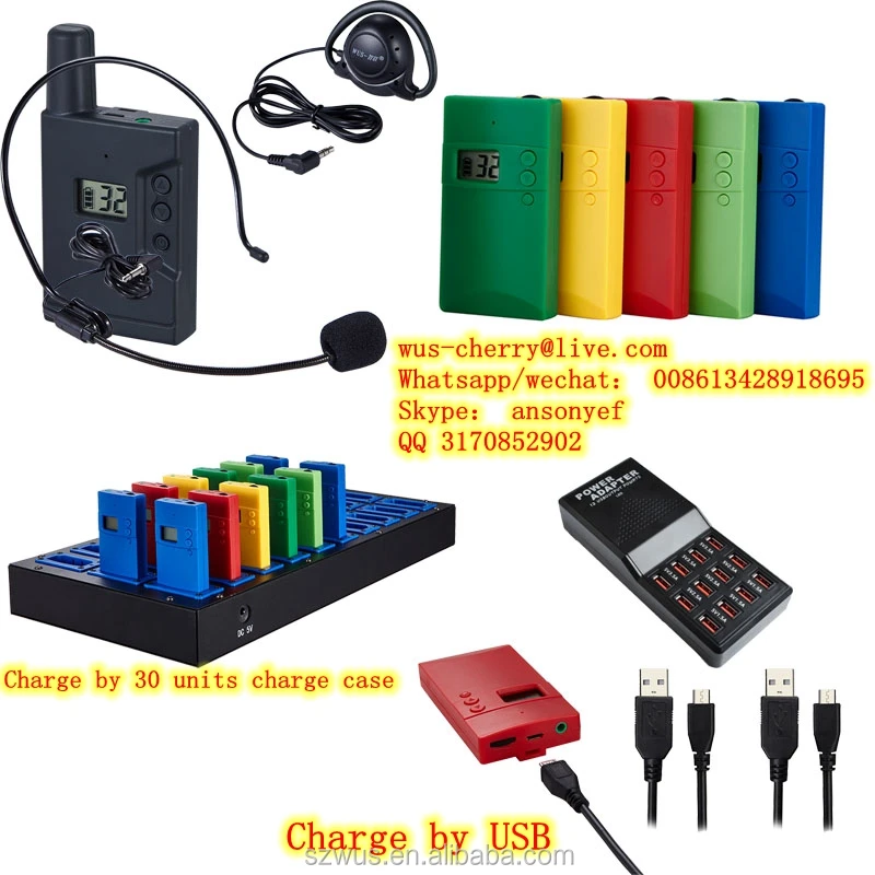 32-99 Channels portable mini rechargeable Tour Guide Equipment,Wireless Tour Guide Microphones And Headsets ZLWUS938U