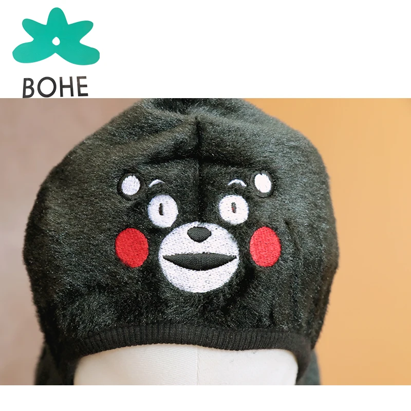 Luvp + K-KUMAMON собака балахон черная короткая плюшевая зимняя