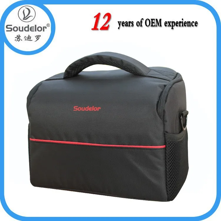 высокое качество черный нейлон водонепроницаемый зеркальных плечо мешок камеры