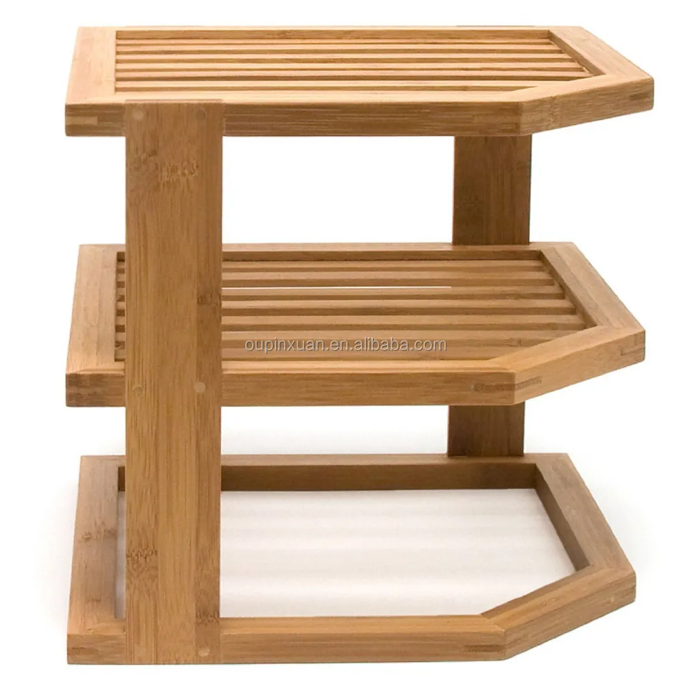 Home Basics Bamboo dish drainer Dish Rack Bamboo 3-Tier Corner Shelf