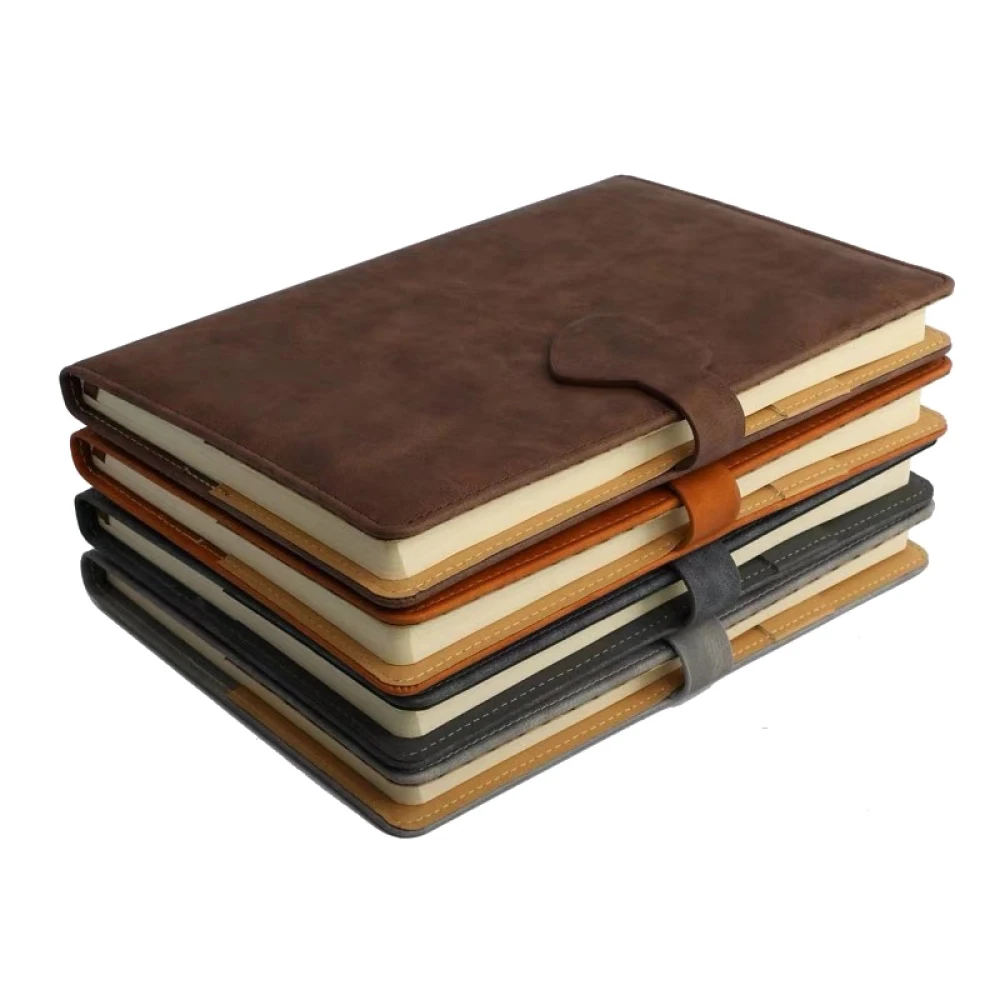 Creative hard cover a5 planner custom logo cheap notepad journal pu leather diary cover Heart-shaped buckle notebook