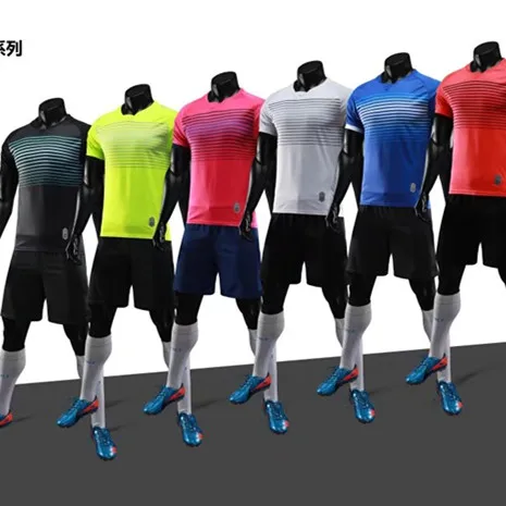 Quality soccer jersey 100% polyester micromesh  football teams uniforms in adult and kids sizes in stock