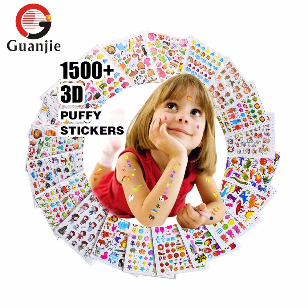 
eva foam sticker for kids 3d custom cartoon puffy stickers 