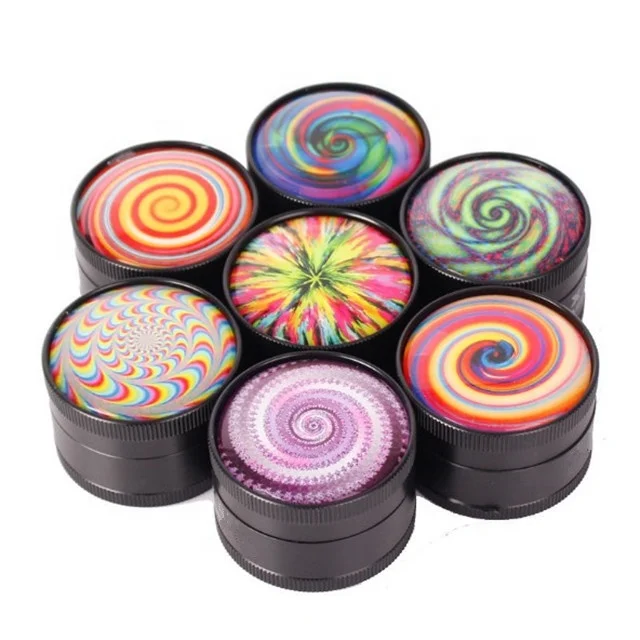 Factory wholesale 3 Part mini Herb Grinder with Crystal logo