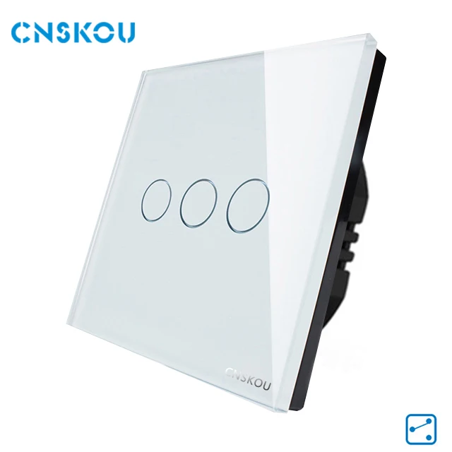 Стандарт евро-главная электрический емкостной 3 банды 2way настенный свет зеркало переключателя датчика касания
